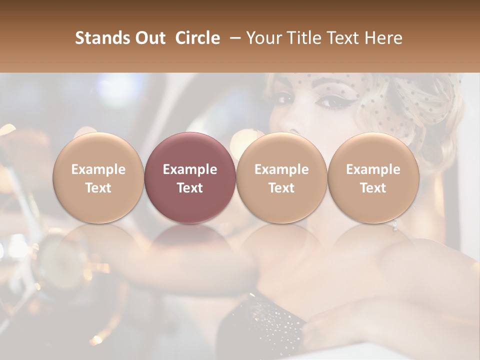 A Woman In A Black Dress Sitting In A Car PowerPoint Template