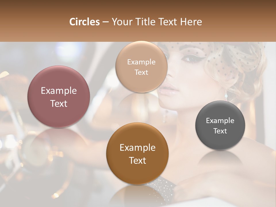 A Woman In A Black Dress Sitting In A Car PowerPoint Template