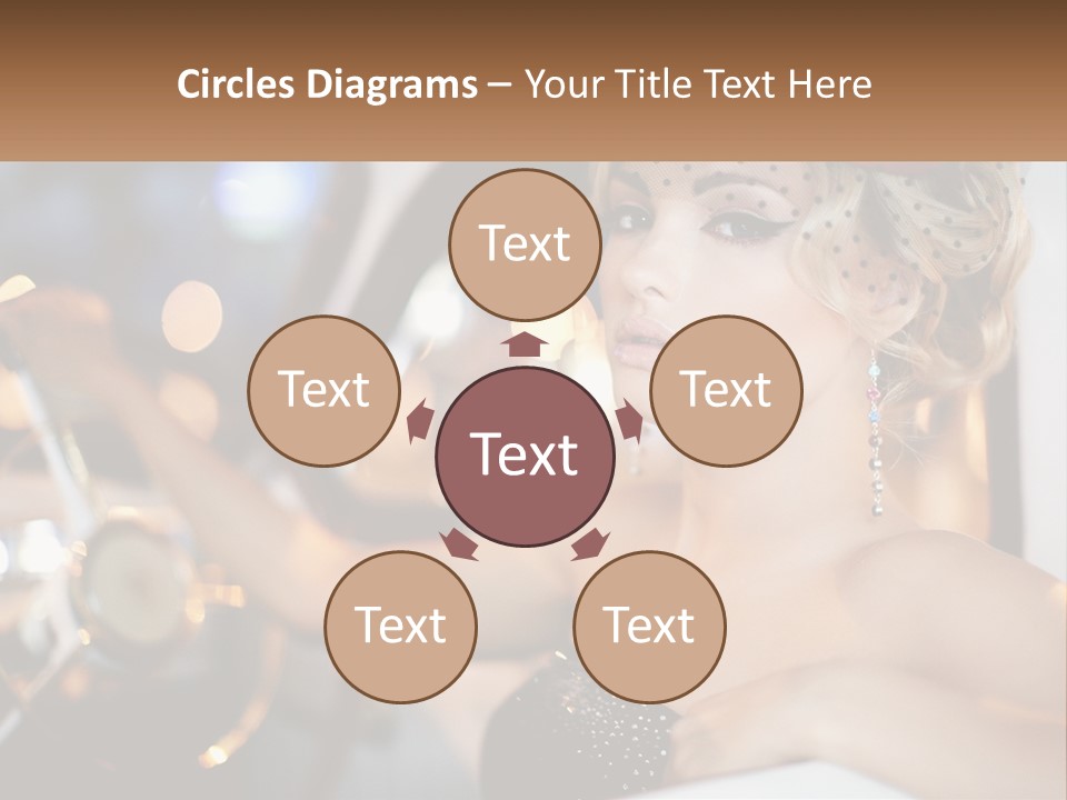 A Woman In A Black Dress Sitting In A Car PowerPoint Template