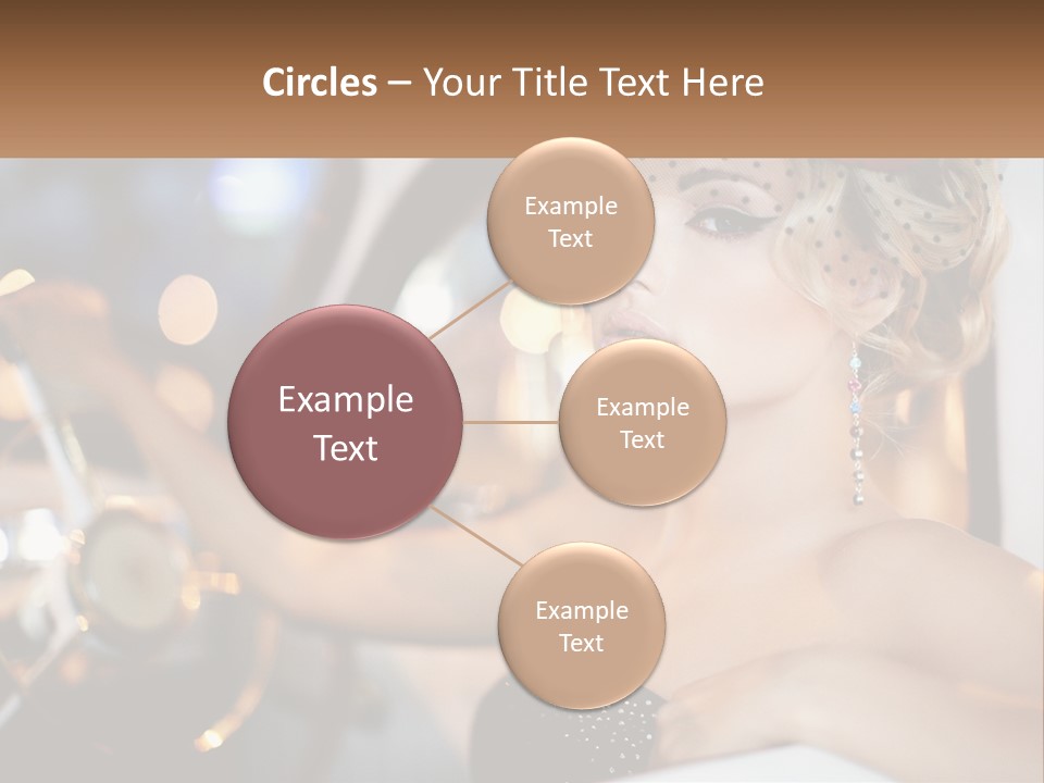 A Woman In A Black Dress Sitting In A Car PowerPoint Template