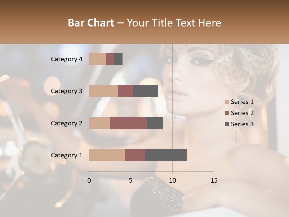 A Woman In A Black Dress Sitting In A Car PowerPoint Template