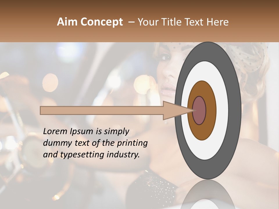 A Woman In A Black Dress Sitting In A Car PowerPoint Template