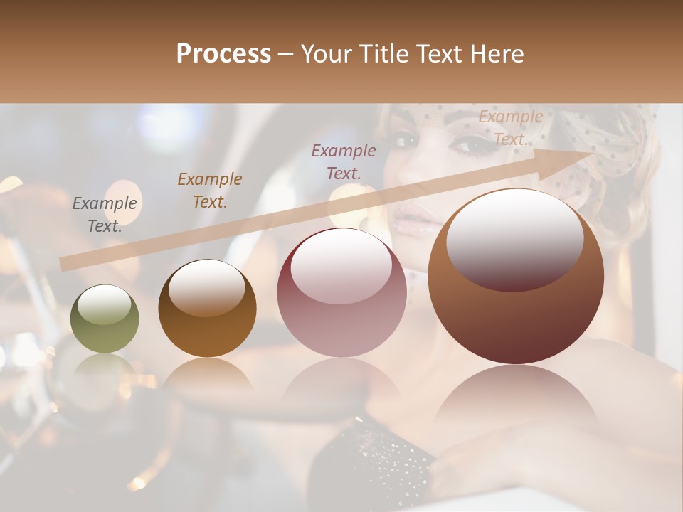 A Woman In A Black Dress Sitting In A Car PowerPoint Template