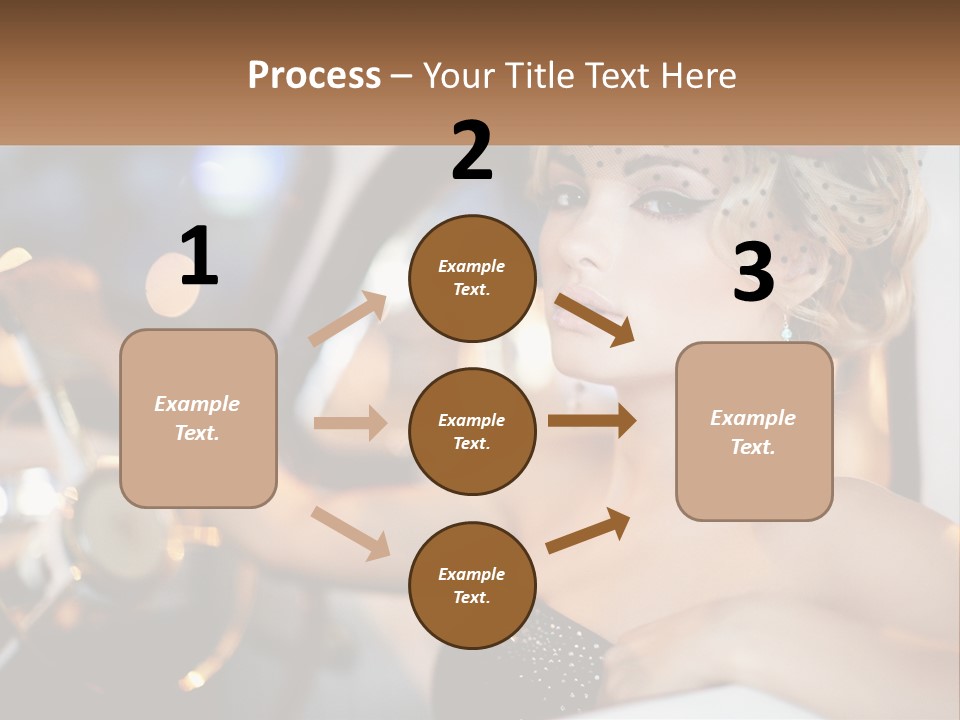 A Woman In A Black Dress Sitting In A Car PowerPoint Template