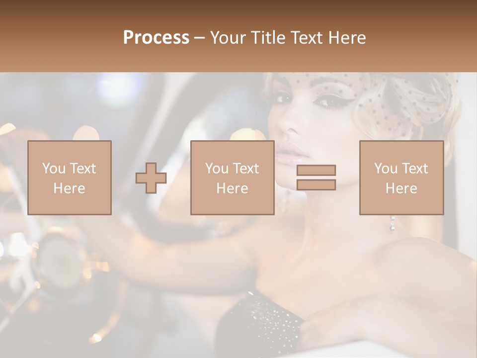 A Woman In A Black Dress Sitting In A Car PowerPoint Template