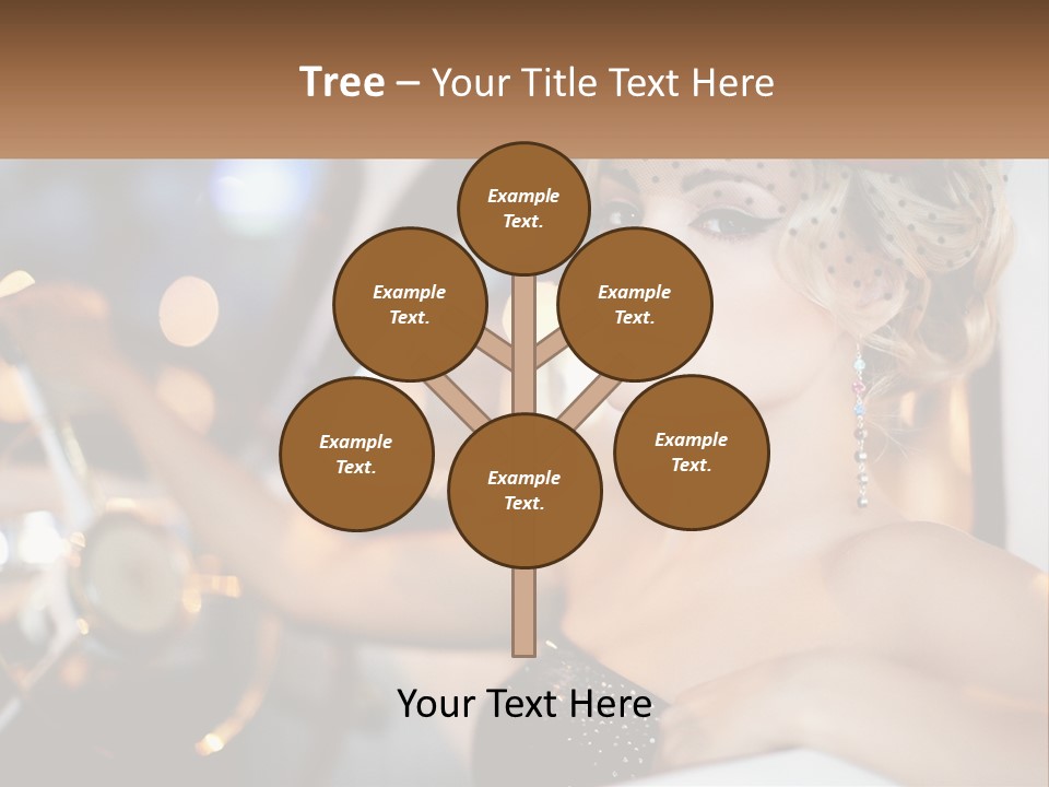 A Woman In A Black Dress Sitting In A Car PowerPoint Template