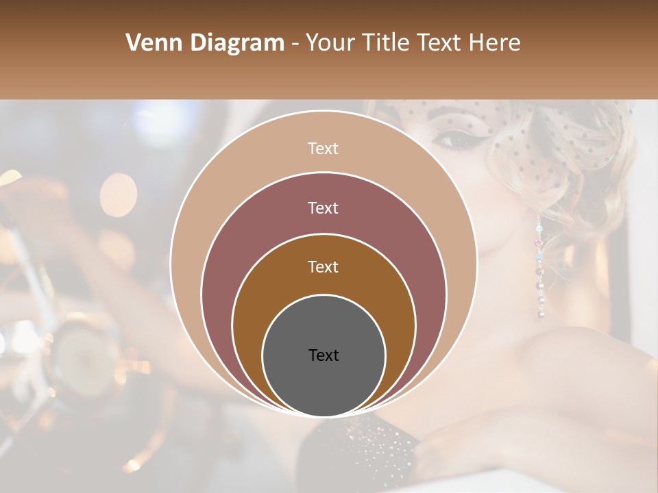 A Woman In A Black Dress Sitting In A Car PowerPoint Template