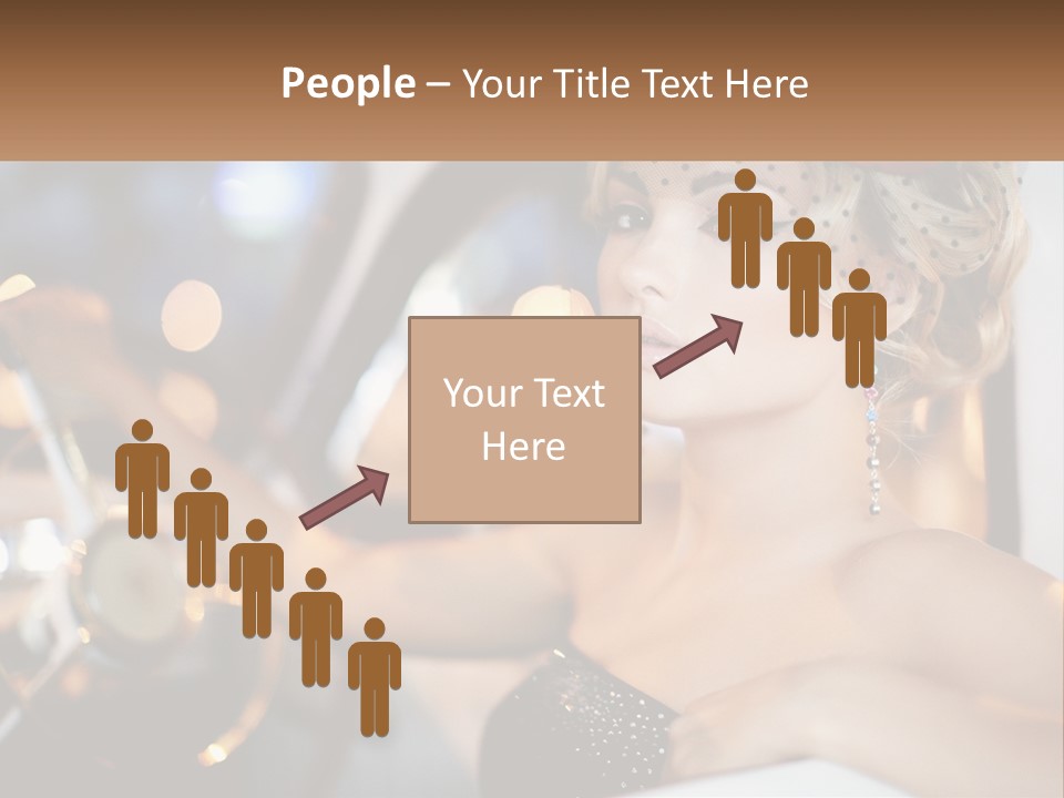 A Woman In A Black Dress Sitting In A Car PowerPoint Template