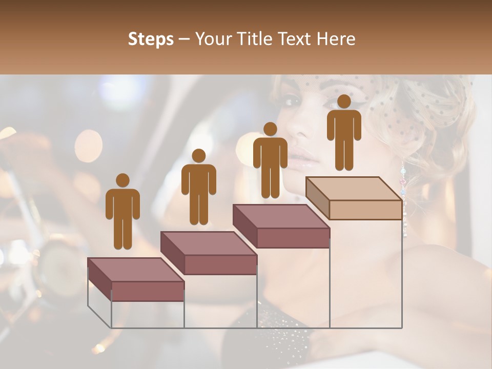 A Woman In A Black Dress Sitting In A Car PowerPoint Template