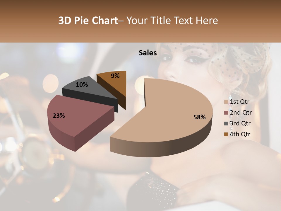 A Woman In A Black Dress Sitting In A Car PowerPoint Template