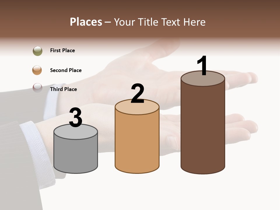 A Person In A Suit Holding Out Their Hands PowerPoint Template