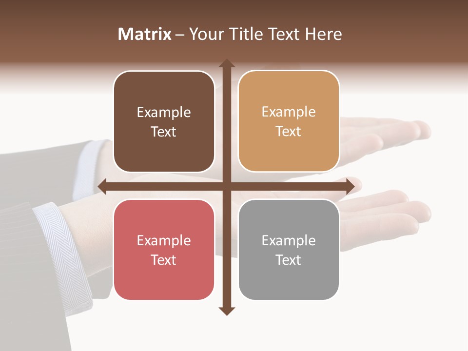 A Person In A Suit Holding Out Their Hands PowerPoint Template