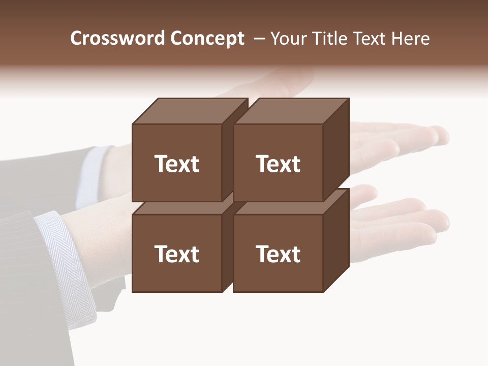 A Person In A Suit Holding Out Their Hands PowerPoint Template