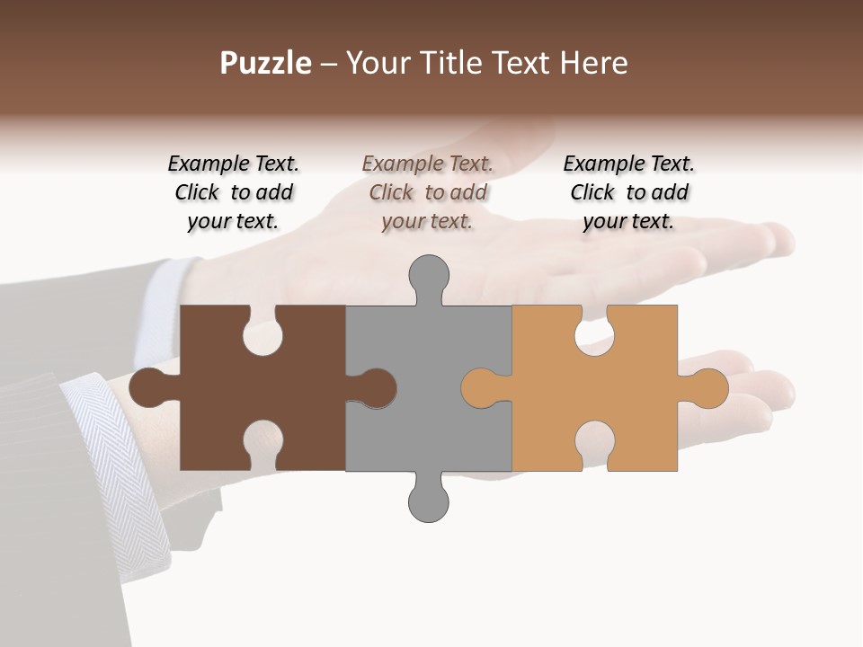 A Person In A Suit Holding Out Their Hands PowerPoint Template