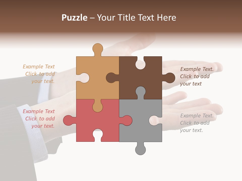 A Person In A Suit Holding Out Their Hands PowerPoint Template