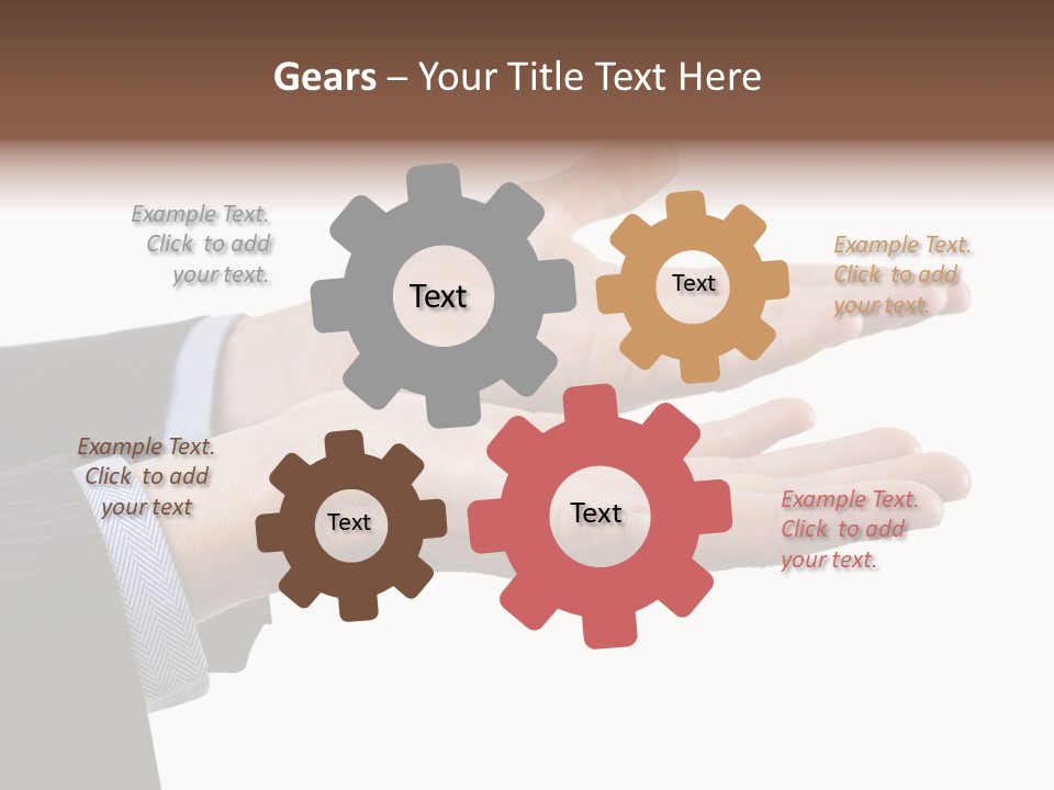 A Person In A Suit Holding Out Their Hands PowerPoint Template