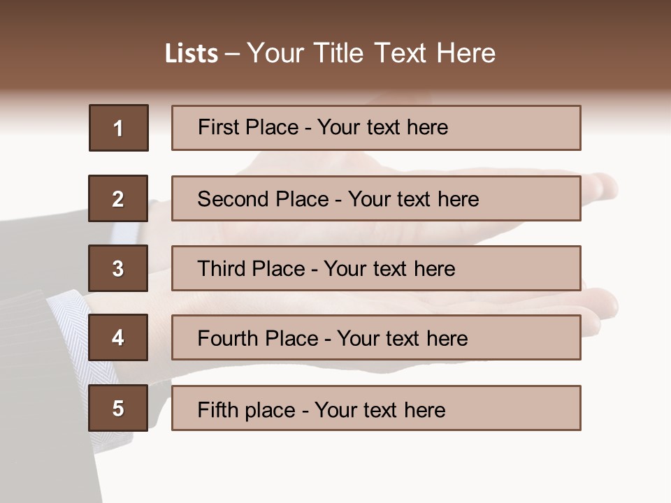 A Person In A Suit Holding Out Their Hands PowerPoint Template