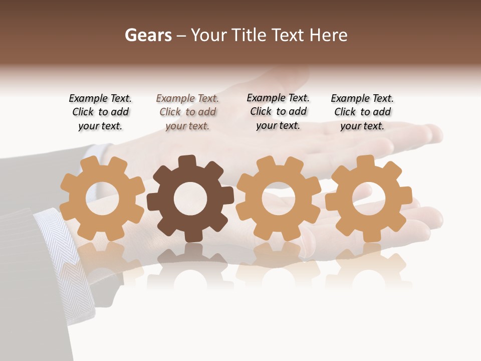 A Person In A Suit Holding Out Their Hands PowerPoint Template