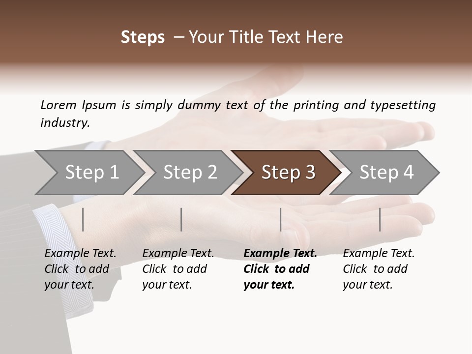 A Person In A Suit Holding Out Their Hands PowerPoint Template