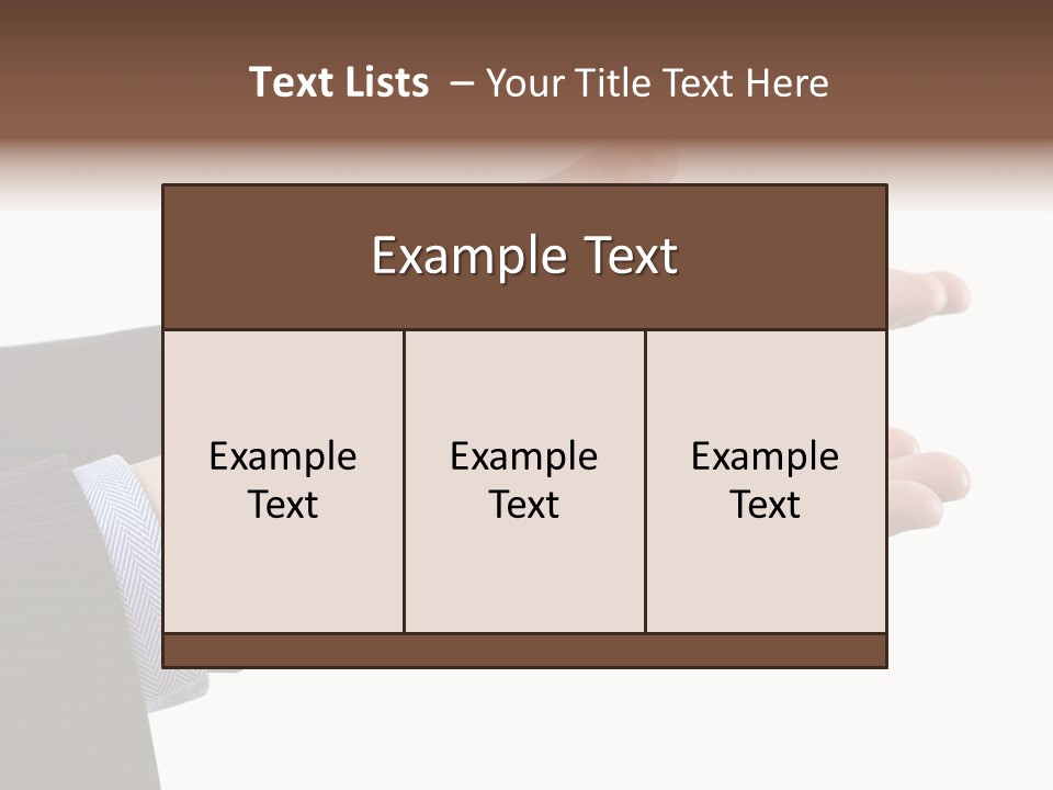 A Person In A Suit Holding Out Their Hands PowerPoint Template