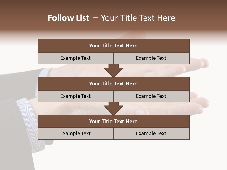 A Person In A Suit Holding Out Their Hands PowerPoint Template
