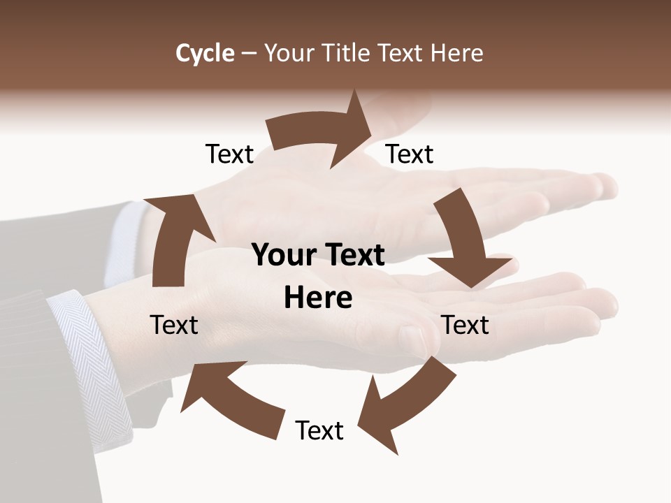 A Person In A Suit Holding Out Their Hands PowerPoint Template