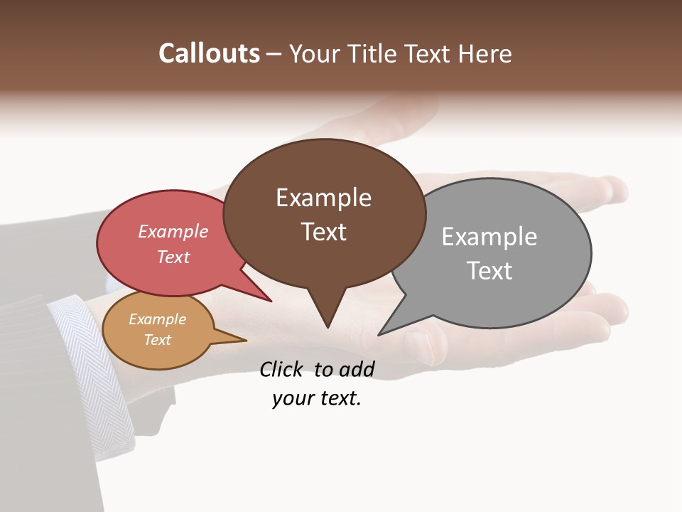 A Person In A Suit Holding Out Their Hands PowerPoint Template