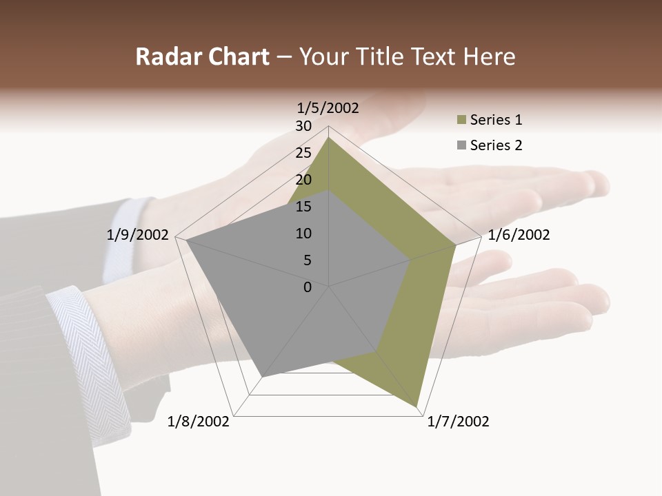 A Person In A Suit Holding Out Their Hands PowerPoint Template