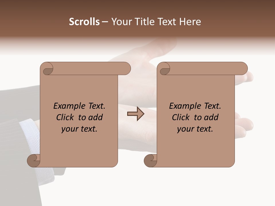A Person In A Suit Holding Out Their Hands PowerPoint Template