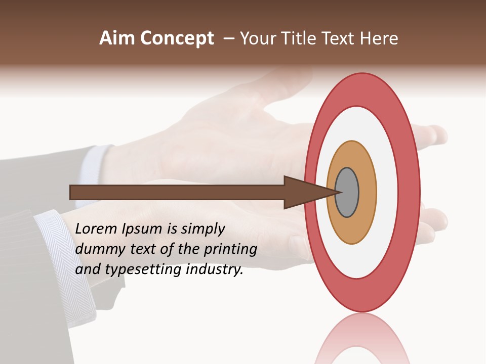 A Person In A Suit Holding Out Their Hands PowerPoint Template