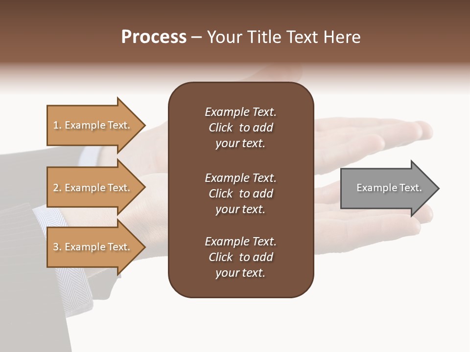 A Person In A Suit Holding Out Their Hands PowerPoint Template