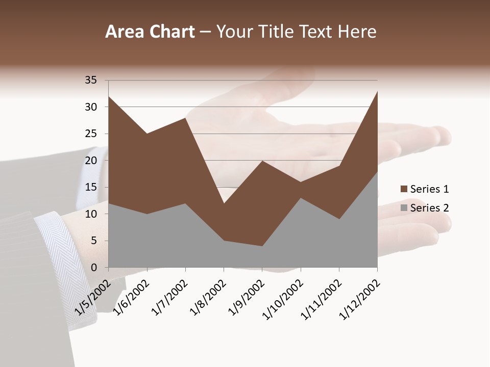 A Person In A Suit Holding Out Their Hands PowerPoint Template
