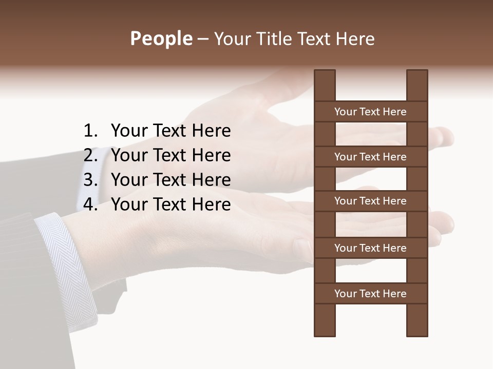 A Person In A Suit Holding Out Their Hands PowerPoint Template