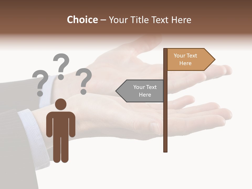 A Person In A Suit Holding Out Their Hands PowerPoint Template