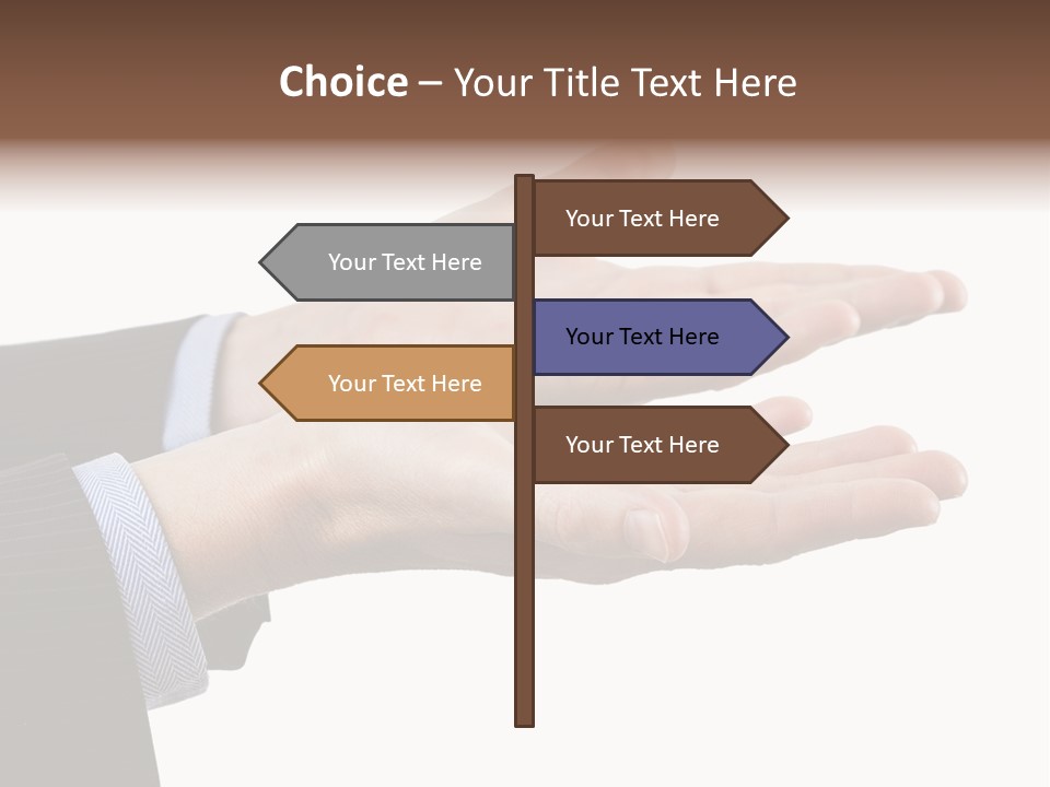 A Person In A Suit Holding Out Their Hands PowerPoint Template