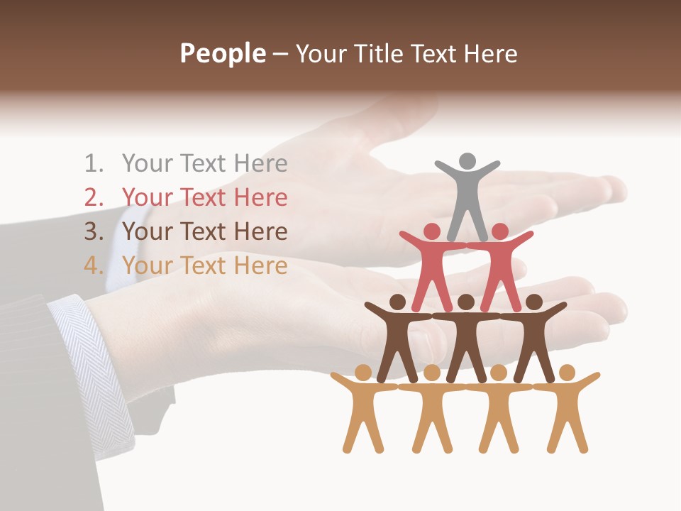 A Person In A Suit Holding Out Their Hands PowerPoint Template