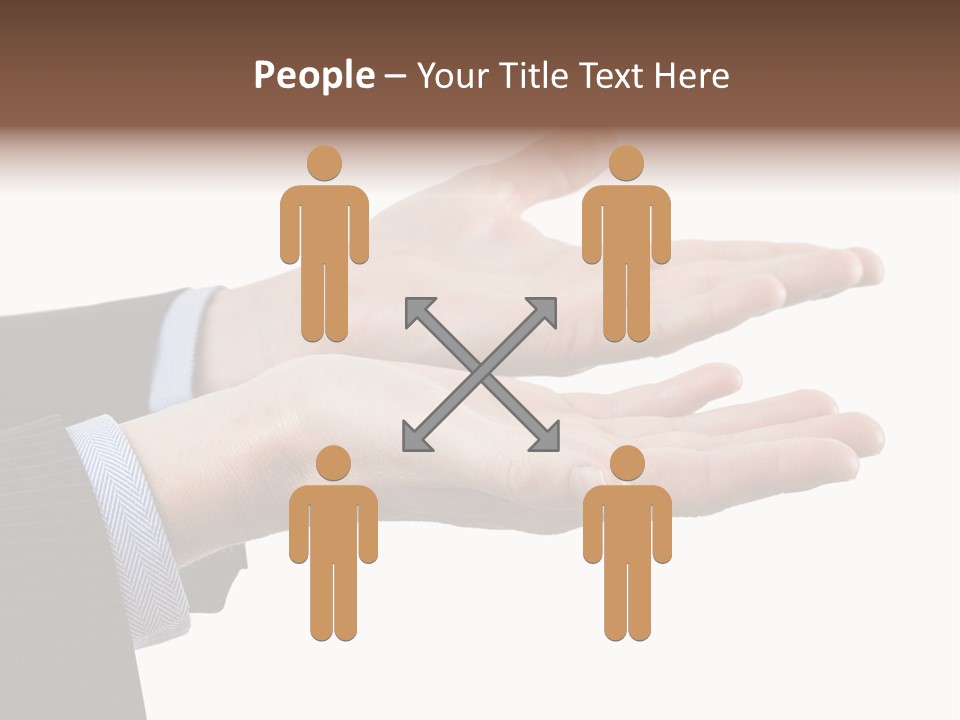 A Person In A Suit Holding Out Their Hands PowerPoint Template