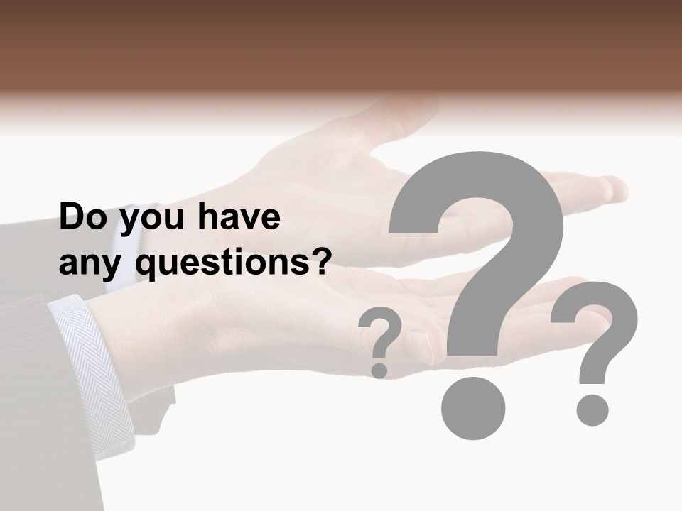 A Person In A Suit Holding Out Their Hands PowerPoint Template