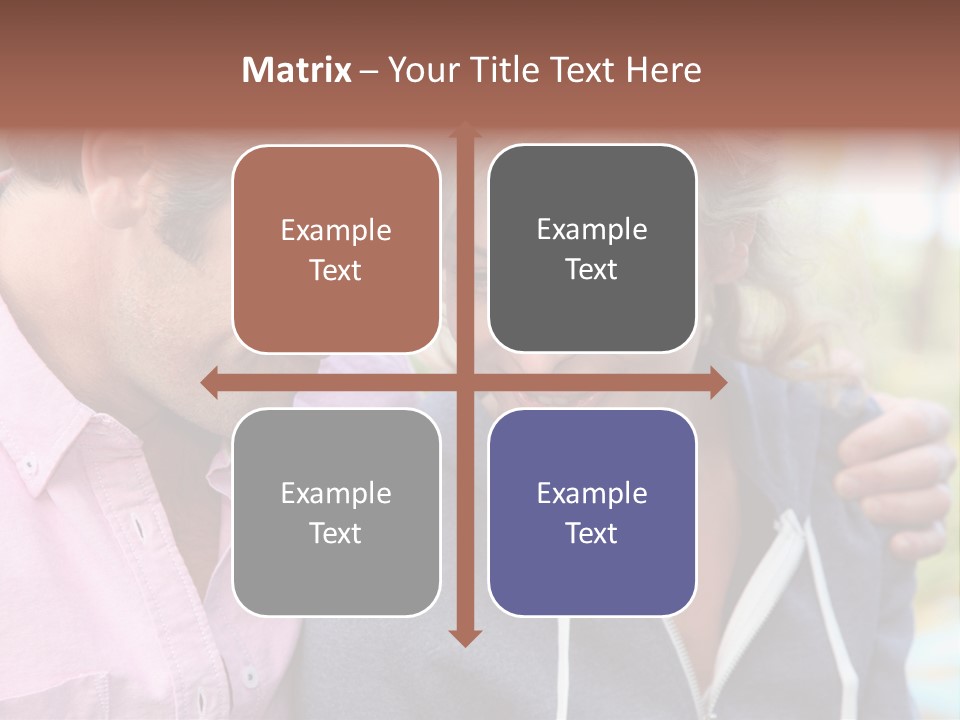 A Man And A Woman Looking At A Cell Phone PowerPoint Template