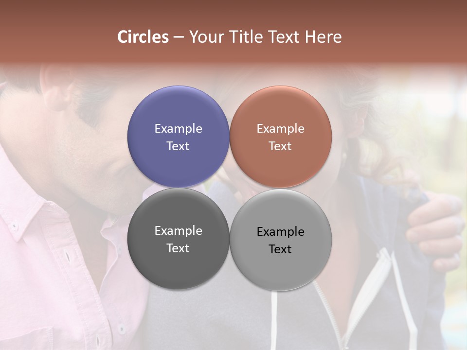 A Man And A Woman Looking At A Cell Phone PowerPoint Template
