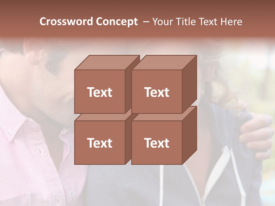 A Man And A Woman Looking At A Cell Phone PowerPoint Template