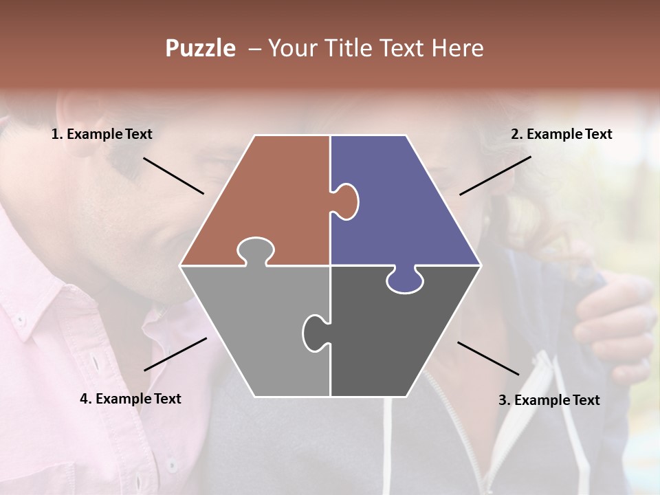 A Man And A Woman Looking At A Cell Phone PowerPoint Template