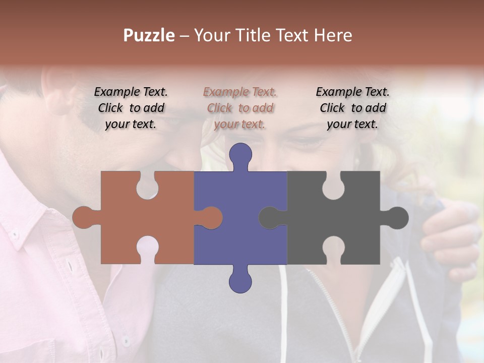 A Man And A Woman Looking At A Cell Phone PowerPoint Template