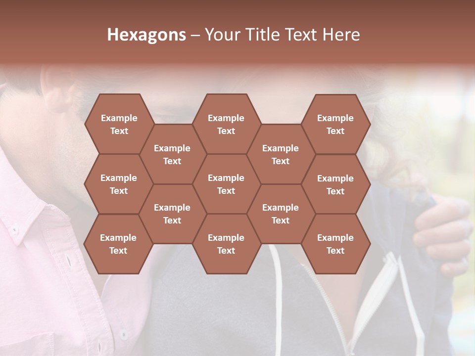 A Man And A Woman Looking At A Cell Phone PowerPoint Template