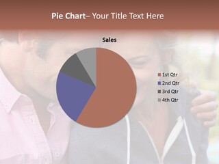 A Man And A Woman Looking At A Cell Phone PowerPoint Template