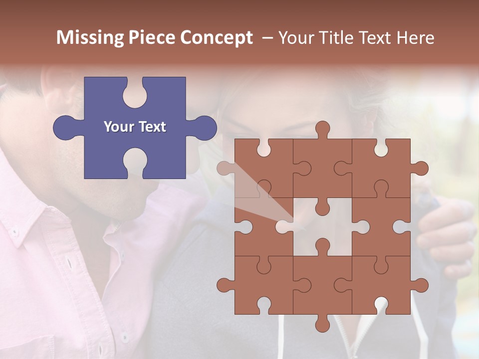 A Man And A Woman Looking At A Cell Phone PowerPoint Template