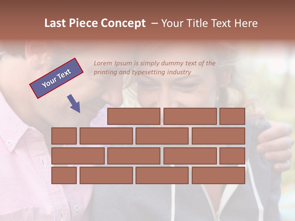 A Man And A Woman Looking At A Cell Phone PowerPoint Template