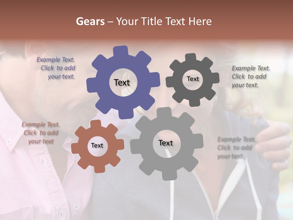 A Man And A Woman Looking At A Cell Phone PowerPoint Template