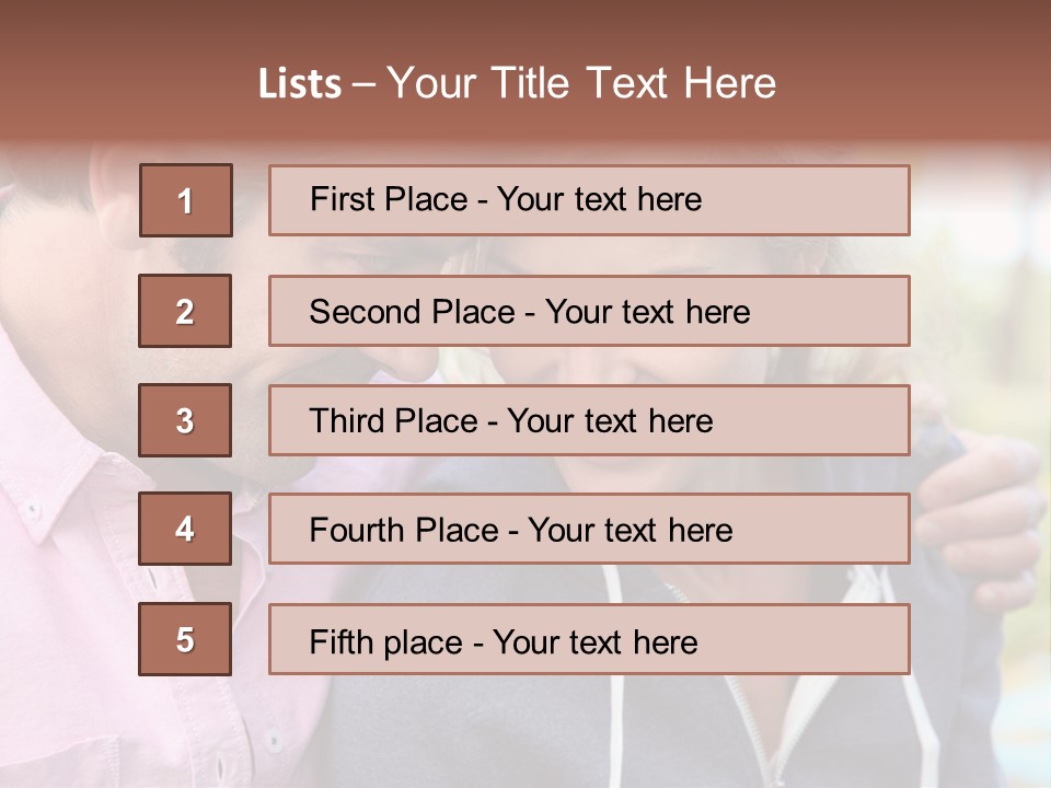 A Man And A Woman Looking At A Cell Phone PowerPoint Template
