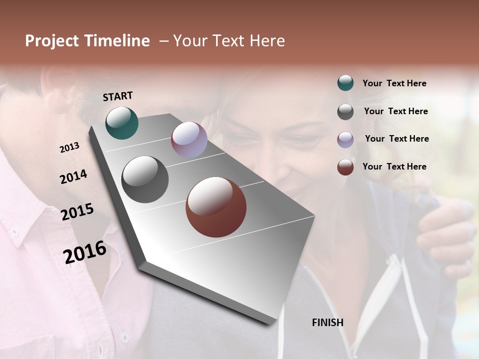 A Man And A Woman Looking At A Cell Phone PowerPoint Template